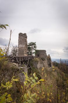 Castle Zubstejn in Moravia. Castle ruins of Zubstejn.