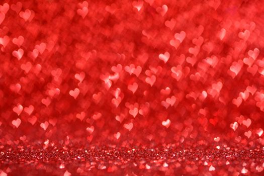 Shiny red hearts bokeh light Valentine's day background