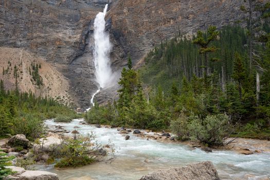 Image of the Takakkaw Falls, the second largest falls of Canada within the Yoho National Park, British Columbia