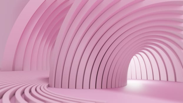 3D illustration, Abstract Minimal Fashion Background, Pink Shapes on Pink Pastel Background. Mock Up background Trend Style