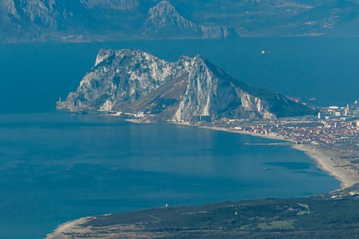 Fantastic view of the Strait of Gibraltar from Sierra Bermeja, Estepona, Malaga, Spain