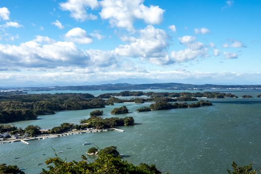 The bird's eye view of Miyato, Higashimatsushima, Miyagi, Japan