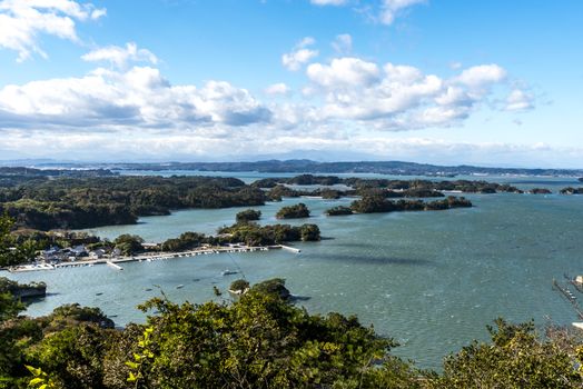 The bird's eye view of Miyato, Higashimatsushima, Miyagi, Japan