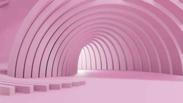 3D illustration, Abstract Minimal Fashion Background, Pink Shapes on Pink Pastel Background. Mock Up background Trend Style