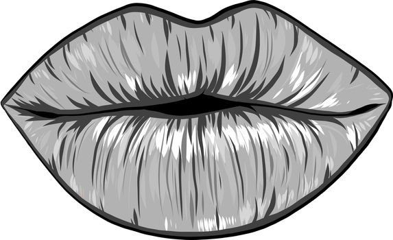 Woman's open mouth with sexy lips and tongue. illustration.