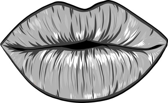 Woman's open mouth with sexy lips and tongue.  illustration.