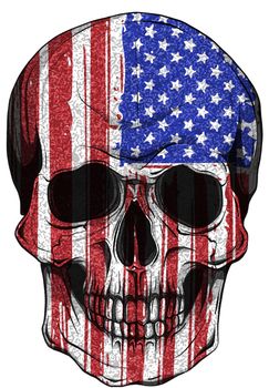 America Flag painted on a skull