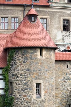 Czocha Castle - a defensive border castle located in the town of Sucha (Czocha), Leśna commune, at the Leśniański Lagoon in Kwisa in the Polish part of Upper Lusatia. The original name was probably Czajków (1329: castrum Caychow), before 1945 Tzschoch.