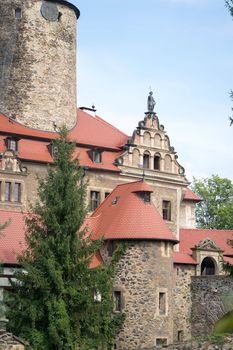 Czocha Castle - a defensive border castle located in the town of Sucha (Czocha), Leśna commune, at the Leśniański Lagoon in Kwisa in the Polish part of Upper Lusatia. The original name was probably Czajków (1329: castrum Caychow), before 1945 Tzschoch.