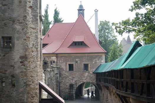 Czocha Castle - a defensive border castle located in the town of Sucha (Czocha), Leśna commune, at the Leśniański Lagoon on Kwisa in the Polish part of Upper Lusatia. The original name was probably Czajków (1329: castrum Caychow), before 1945 Tzschoch.