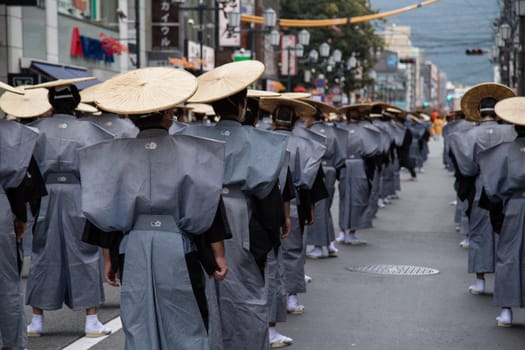 Parade preparing for the Jidai Matsuri festival, Kyoto, Japan.