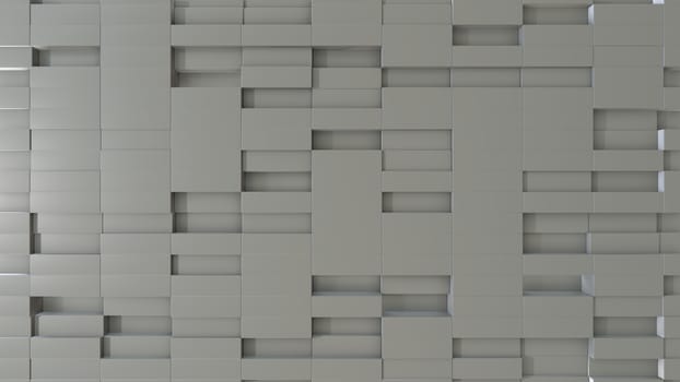 Abstract 3D illustration of white cubes background. Random displacement. Good background