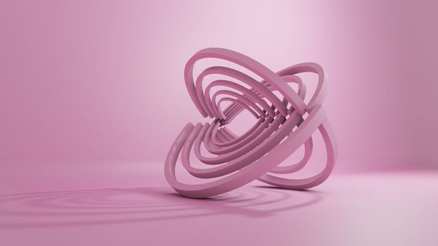 3D rendering, Abstract Geometric Background, Modern Minimalistic Mock Up, Pink Pastel Colors. Empty Space