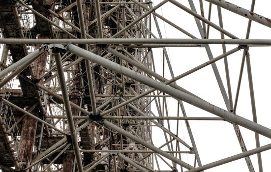abstract pattern huge tall army military antenna in Chernobyl Ukraine