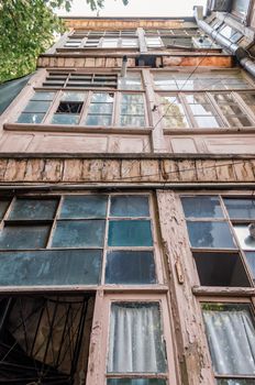 old tall house in Tbilisi in Georgia