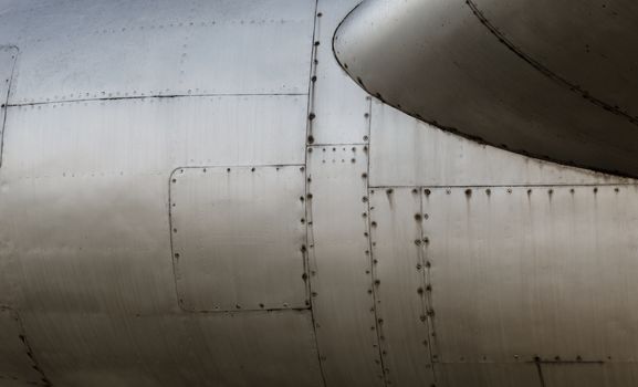 pattern background part of the aircraft body detail old close up