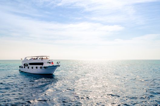 tourist boat in the Red Sea in Egypt to Sharm El Sheikh