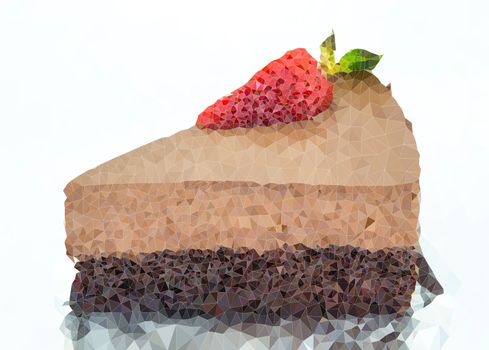 The Abstract Triangles of piece of chocolate cake for background use, Illustration