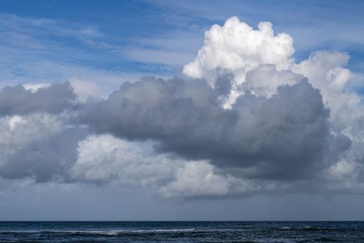 Impressive cloudy skies over the North Sea as seen from the island of Terschelling in the North of the Netherlands
