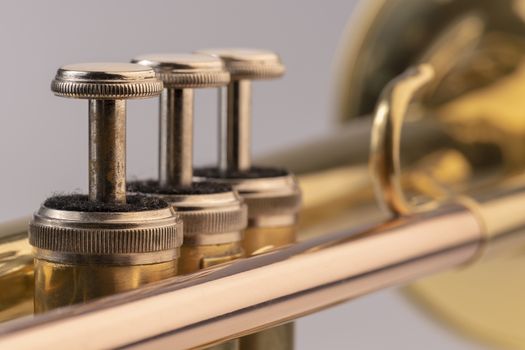Detail picture of the musical instrument trumpet
