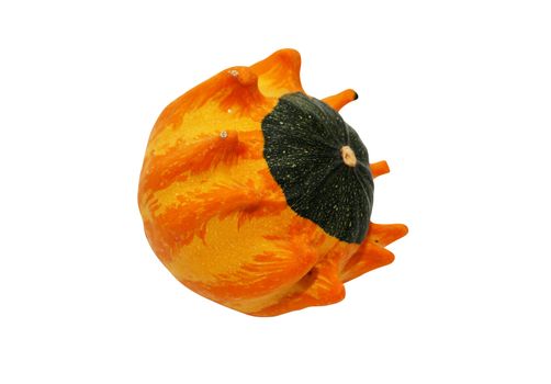 Nice small decorative pumpkin isolated on white with clipping path