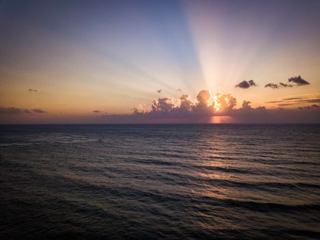 Sunrise over the Indian ocean on the Swahili coast, Tanzania.