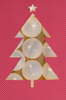 Christmas Tree Paper Shape With Festive Light Decoration
