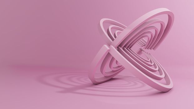 3D rendering, Abstract Geometric Background, Modern Minimalistic Mock Up, Pink Pastel Colors. Empty Space