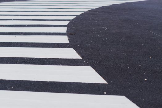 Zebra crossing track. Safety road crossing concept