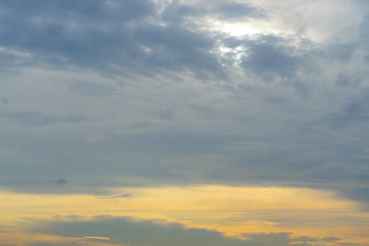 Clear warm sky with white cloud background in the sunset time. warm light sky background.