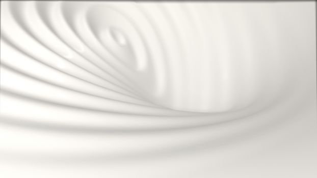 3d rendering of white wavy smoothy milk or cream with light reflections.