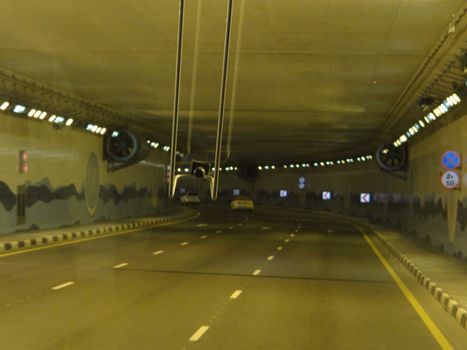 a highway tunnel during construction