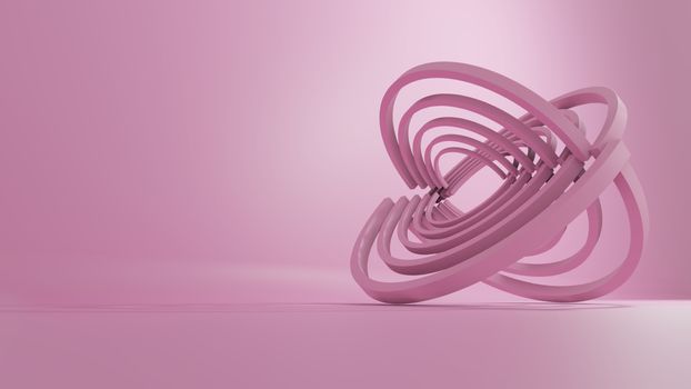 3D rendering, Abstract Geometric Background, Modern Minimalistic Mock Up, Pink Pastel Colors. Empty Space