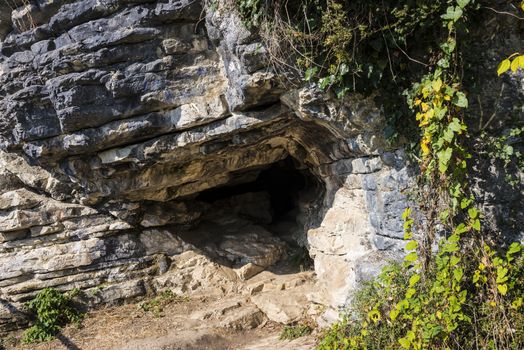 Akhshtyrskaya cave is a landmark near the city of Sochi, Russia. 27 October 2019.