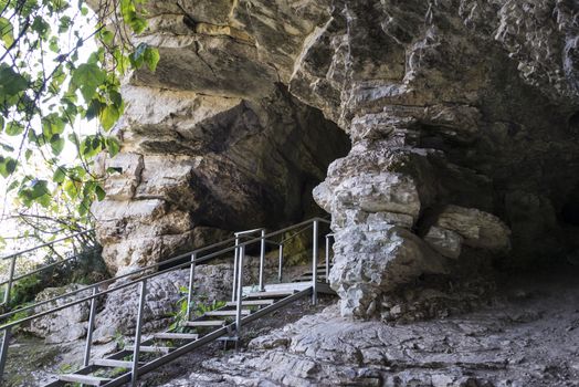 Akhshtyrskaya cave is a landmark near the city of Sochi, Russia. 27 October 2019.
