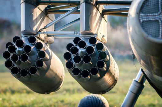 rocket launcher weapon military army helicopter fighter close up