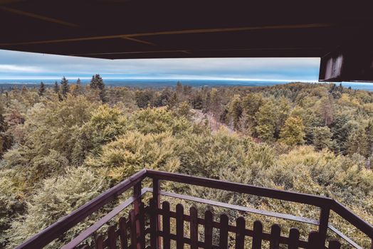 Aerial view from watch-tower over   Kashebe area in Poland