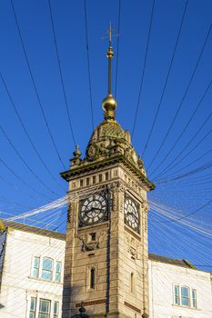 A view of the Jubilee Clock Tower, located in the city of Brighton in Sussex, UK.