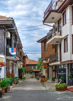 Nessebar, Bulgaria – 07.10.2019. Streets of the old town of Nessebar on a  summer evening