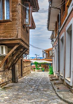 Nessebar, Bulgaria – 07.10.2019. Streets of the old town of Nessebar on a  summer evening