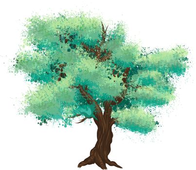 new cartoon style tree icon isolated on white background can use like design element