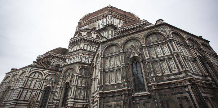 Detail of the Cathedral of Florence taken on a cloudy day with the light that enhances the colors