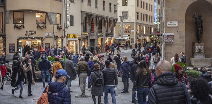 Crowd of Tourists in Florence city center