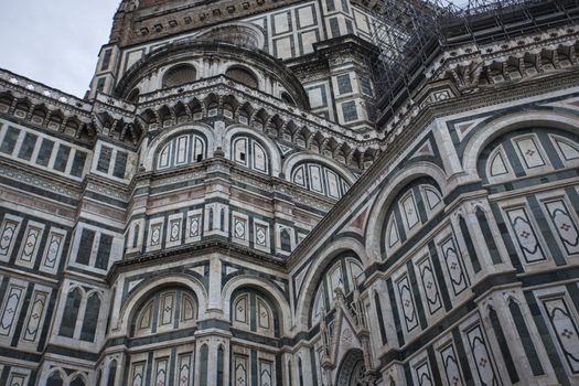 Detail of the Cathedral of Florence taken on a cloudy day with the light that enhances the colors