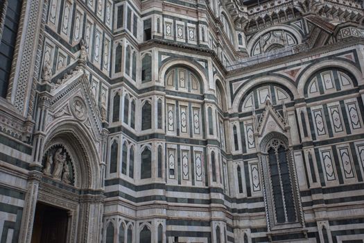 Detail of the Cathedral of Florence taken on a cloudy day with the light that enhances the colors