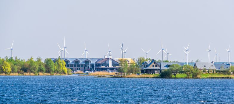 city scenery of Tholen with water, oosterschelde, Bergsebdiepsluis, Zeeland, The Netherlands