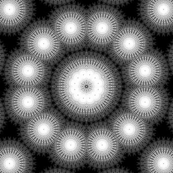 White pattern Design in black background