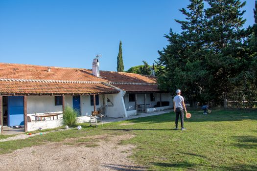 landscape of Camargues in the south of France. Ornithological nature reserve