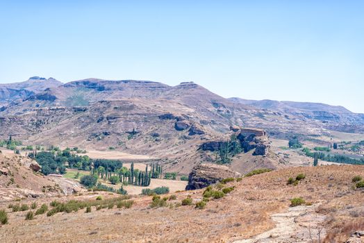 Landscape on the Cannibal Hiking Trail near Clarens in the Free State Province