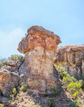 Rock formation on the Cannibal Hiking Trail near Clarens in the Free State Province